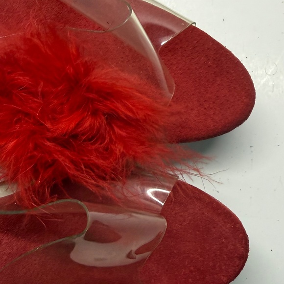 Pleaser 6 in with platform marabou mules - Picture 4 of 11